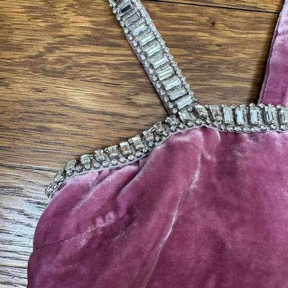 Reformation Pia Velvet Dress in Sugar Plum Pink - Picture 5 of 12